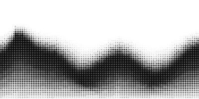 Halftone horizontal background. Black and white fluid halftone pixelated backdrop. Grit dots texture. Halfton dots overlay for posters, cover, banner, poster, presentation vector