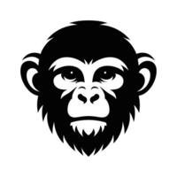a black and white monkey head on a white background vector