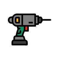 Handyman Power Tool Drill Icon in Flat Style vector