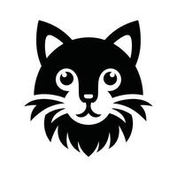 cat head icon on a white background vector
