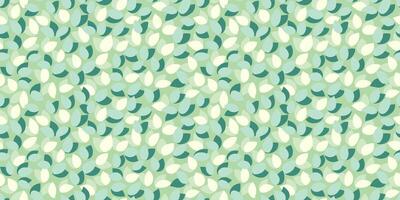 Seamless pattern featuring abstract petal like shapes in soft green, mint and white on a pastel background. Modern, playful, and stylish, ideal for textiles, wallpapers, and branding vector