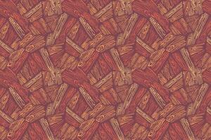 Seamless pattern with rustic wooden planks in warm brown and orange hues. Realistic wood texture with natural grain lines. Ideal for backgrounds, packaging, fabric, and rustic-themed projects vector