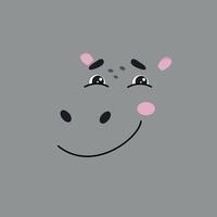 Hippo Greeting Card with Happy Quote vector