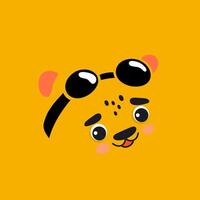 cheetah friendly card vector