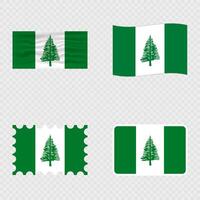 Norfolk Island national flag in four different styles. vector