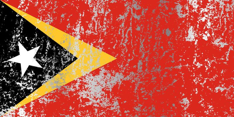 East Timor flag with grunge effect.