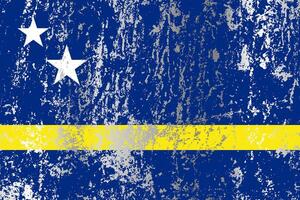 Curacao flag with grunge effect. vector