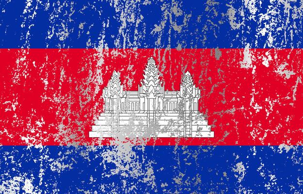 Cambodia flag with grunge effect.