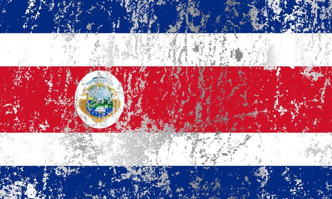 Costa Rica flag with grunge effect.