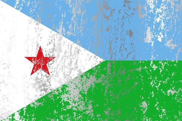Djibouti flag with grunge effect.