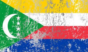 Comoros flag with grunge effect. vector