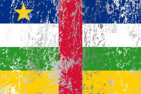 Central African Republic flag with grunge effect.