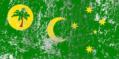 Cocos Islands flag with grunge effect. vector