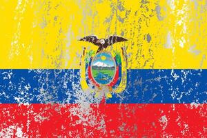 Ecuador flag with grunge effect. vector