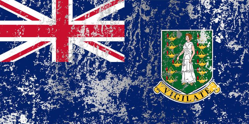 British Virgin Islands flag with grunge effect.