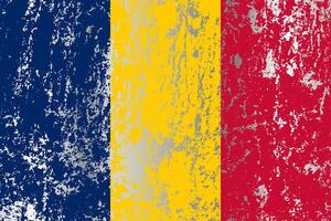 Chad flag with grunge effect. vector