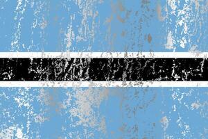 Botswana flag with grunge effect. vector