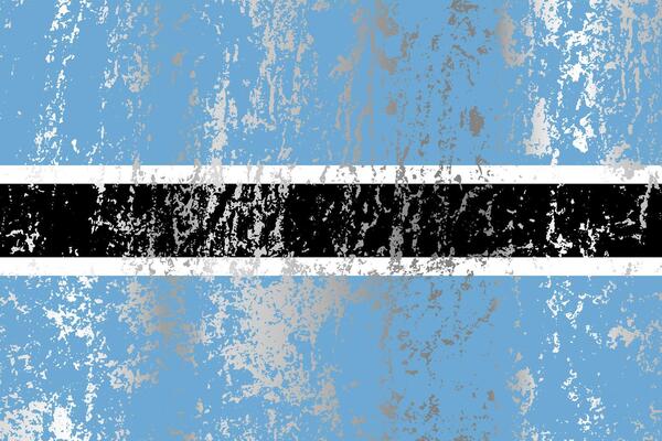 Botswana flag with grunge effect.