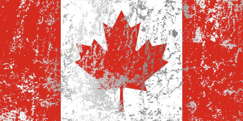 Canada flag with grunge effect.