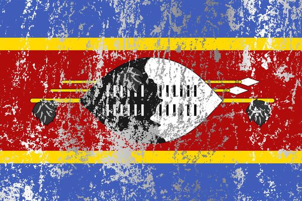 Eswatini flag with grunge effect.
