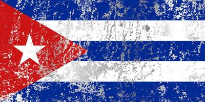Cuba flag with grunge effect. vector