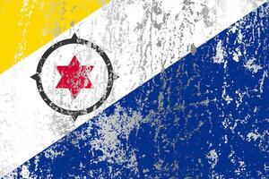 Bonaire flag with grunge effect. vector