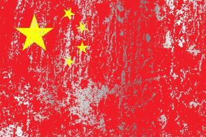 China flag with grunge effect. vector