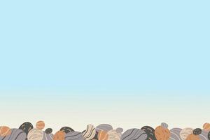 Banner with Pebbles on bottom Water. Marine or river pattern with stones and clear water. Background with Underwater world and stones. Nature, vacation, holiday. Card for design, web, print vector