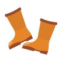 Rubber boots on isolated background. Spring season. vector