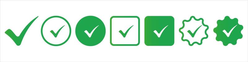 Isolated set of check marks. vector