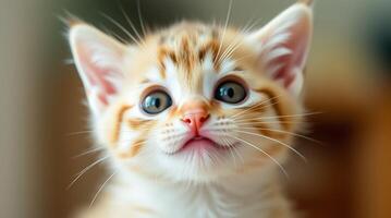 Adorable Kitten with Playful Expression High Resolution Stock Photo