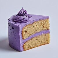 Two Layered Cake with Purple Frosting and Sprinkles photo