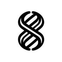 Abstract Intertwined Infinity Symbol in Bold Black Lines, Depicted on a Pristine White Backdrop, Embodying Concepts of Eternity and Continuity. vector