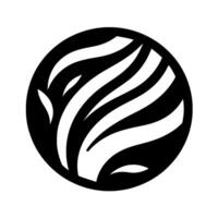 Abstract Black and White Circular Featuring Curved Lines and Organic Shapes, Suggesting Motion and Elegance. vector