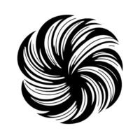 Dynamic Monochrome Floral Composition A swirling, stylized black and white featuring layered petallike shapes radiating from a central point, creating a sense of motion and contrast. vector