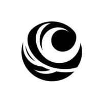 Abstract Monochrome Design A Dynamic Composition of Curved Lines and Negative Space Resembling a stylized Wave or Celestial Body. vector