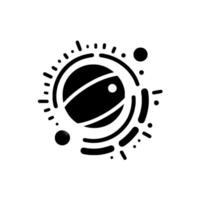 Stylized Abstract Composition of a Central Orb with Striations, Dotlike Elements, and a Smaller Textured Sphere, Set Against a White Background. vector