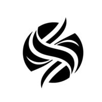 Intricate Black Swirls Intertwined Within a Circular Form, Creating a Harmonious and Dynamic Abstract on a White Background. vector