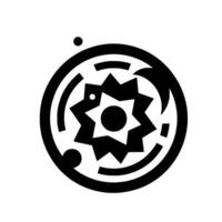 Bold Black and White Abstract Circular Composition with Star, Dots, and Curved Elements. vector