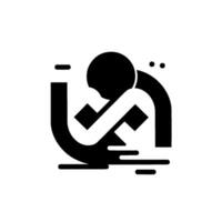 Abstract monochrome illustration of a person hunched over, stylized with geometric shapes and lines conveying loneliness. vector