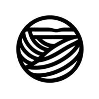 A minimalist black and white abstract featuring a circular composition of curved lines and geometric shapes, evoking a sense of balance and order. vector