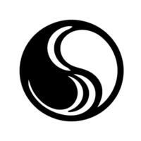 Yin Yang Symbol A Circular Composition of Black and White, Representing Balance, Harmony, Duality, and Interdependence. vector
