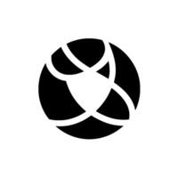 Abstract Black Sphere with White Geometric Accents on a White Background, a Minimalist Composition and Concept. vector
