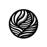 Intricate Black and White Circular of Flowing, Layered Lines and Shapes, Creating a Sense of Movement and Depth. vector