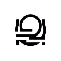 Abstract geometric featuring a bold, black, and white composition with circular and linear shapes. vector