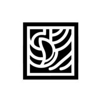Abstract Black and White Composition of Geometric Shapes Within a Square Frame, Minimalist Design. vector