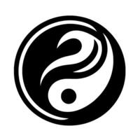 Bold Yin and Yang Symbol Depicted in Black and White, a Circular Composition representing Balance and Harmony Against a Clean Background. vector