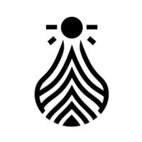 Abstract Black White Geometric Design A stylized teardrop shape with striped pattern, a central sphere with horizontal lines, creating a minimalist modern on white background. vector