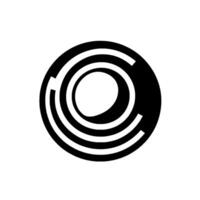 Abstract Black and White Circular Featuring Concentric Rings and a Central Oval Shape, Creating a Modern Minimalist Aesthetic. vector