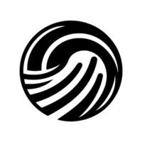Abstract Black and White Swirling within a Circle, Illustrating Flow, Movement, and Dynamic Form. vector